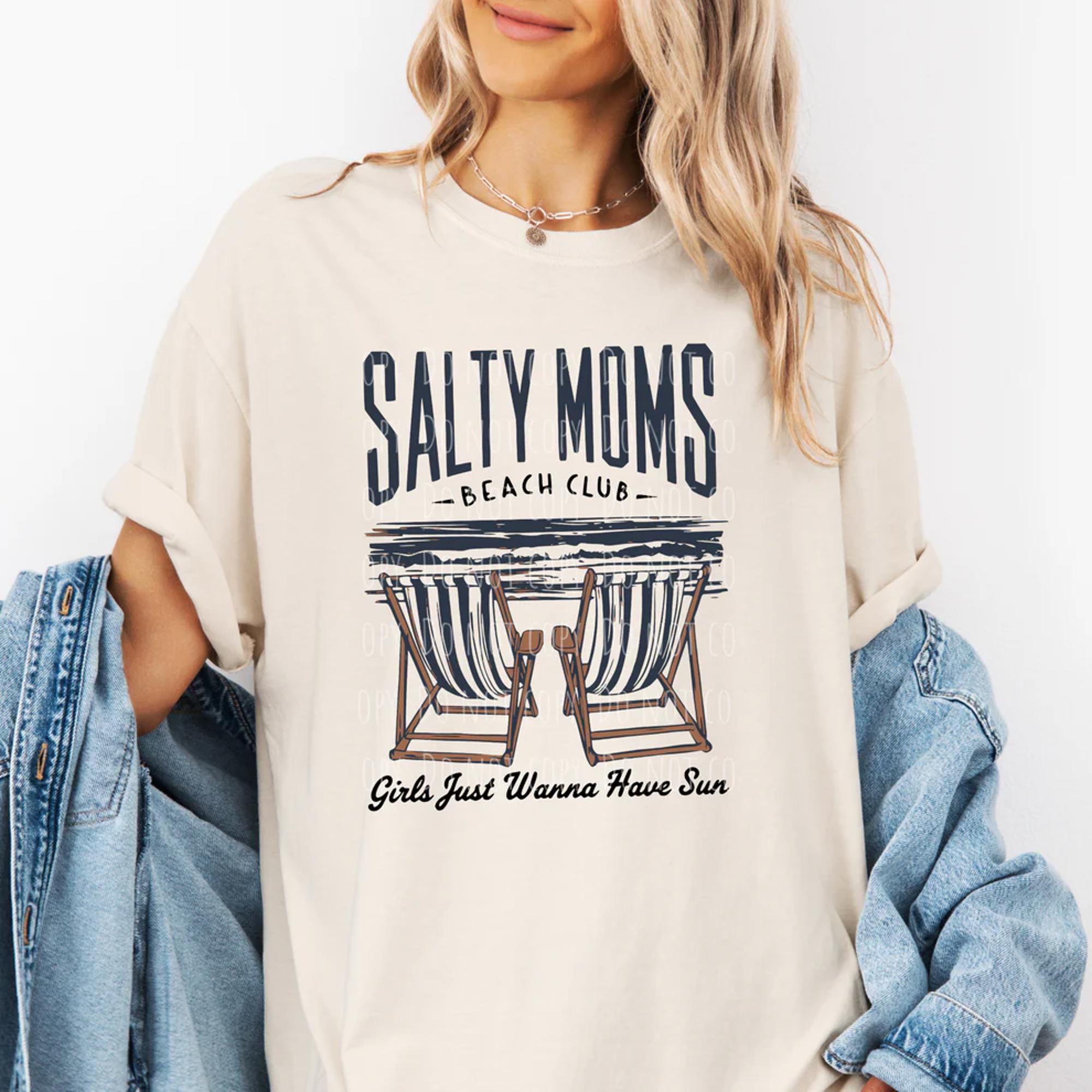 Salty Moms Beach Club Tee | Summer Tee | Girls Just Wanna